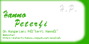 hanno peterfi business card